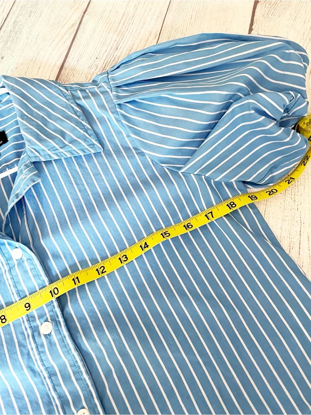 J Crew blue puffy sleeve button-down shirt